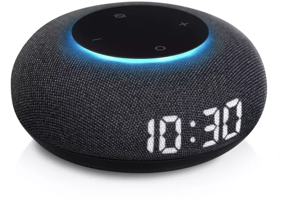Умная колонка VK Капсула мини (с часами), тёмная серая