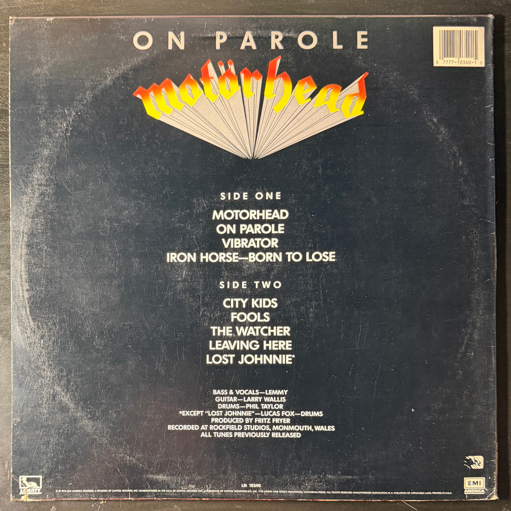 Motorhead ‎– On Parole (США)