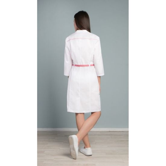 Халат женский H008 3/4 (белый/розовый)
