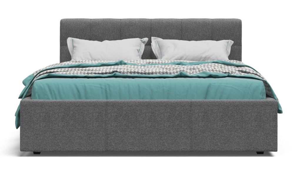 Белла Кровать+ПМ 160 Рогожка Мальмо серый