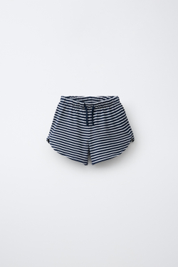 ZARA ТРИКОТАЖНЫЕ ШОРТЫ-БЕРМУДЫ, ПОЛОСКИ