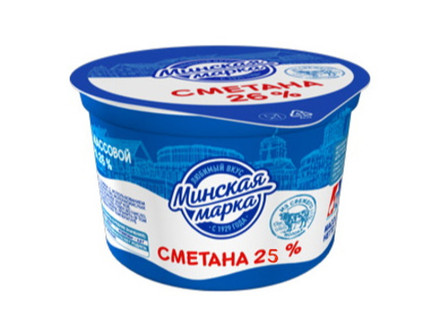 Сметана "Минская марка" 25% 180г. Минск
