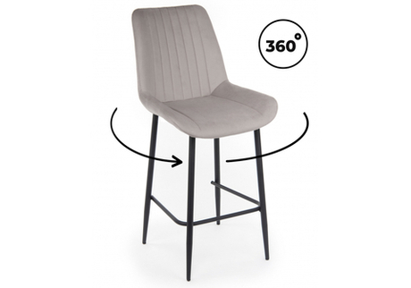 Барный стул Woodville Седа 360 латте (zd 290), черный np, ножки черные
