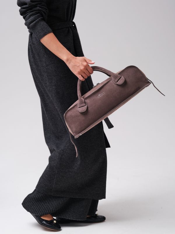 Замшевая сумка багет Doxie DBR 31157 темно-серый