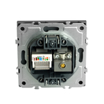 Розетка TV + компьютерная RJ-45 (механизм), STEKKER, серия Эмили, RST00-5106-10, платиново-серый, soft touch 49950