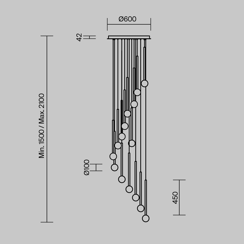 Подвесной светильник Maytoni MOD383PL-L40BBS3K