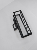 Заколка-краб для волос. Металл. Цвет Черный графит. Квадратная. Усиленная