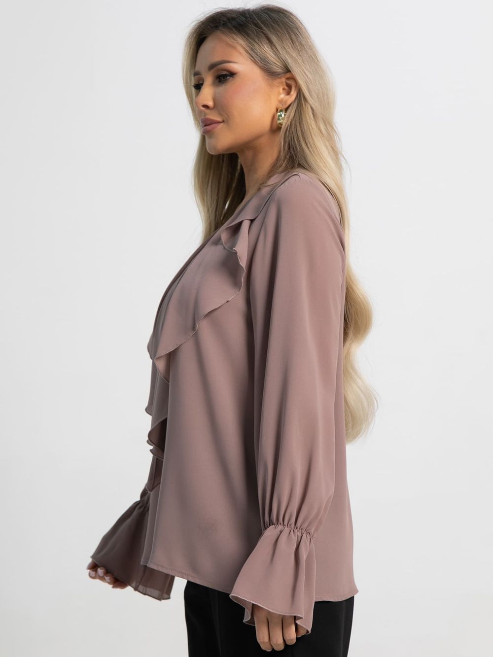 Блуза шифоновая Вэнси (какао) Б15659-8М LT Collection