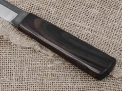 Нож Ханты-Манси, сталь Х12МФ, рукоять черный мореный ясень