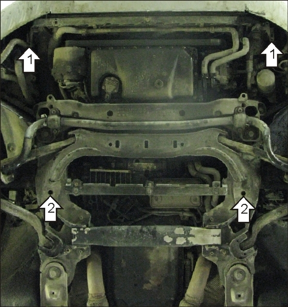 Защита картера Двигателя. 2 мм, Сталь. для Audi A8 2002-2005 MOTODOR.00132