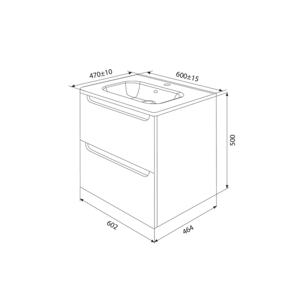 Тумба с умывальником IDDIS Edifice, подвесная, 60 см, белая, EDI60W0i95K