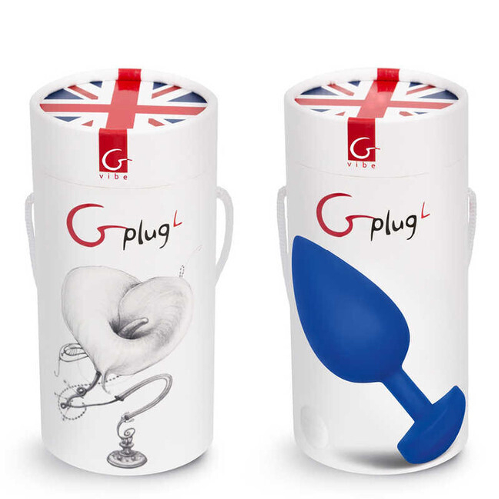 Большая анальная пробка с вибрацией Gvibe Gplug (Цвет: синий)