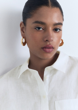 Льняная рубашка с карманом