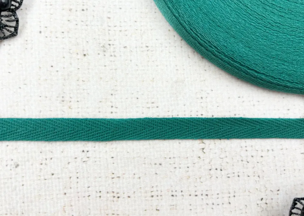 Лента киперная, хлопок, ш. 1 см, морская волна