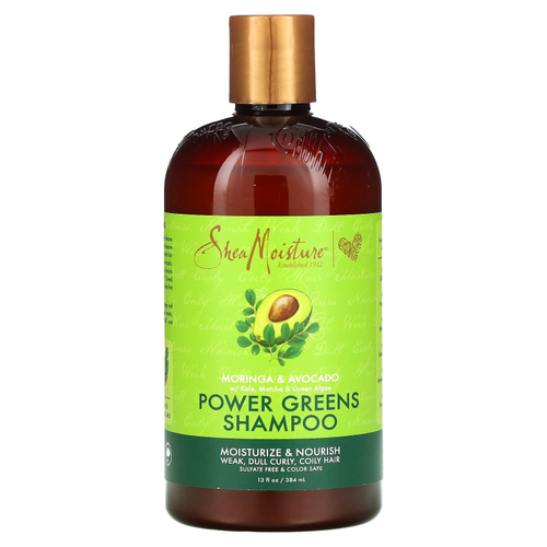 SheaMoisture, Power Greens, шампунь, моринга и авокадо, 384 мл (13 жидк. унций)