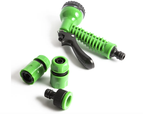 Пистолет для полива, ручной распылитель - насадка на шланг, 7 режимов/Переходник для шланга 3шт/Полив и орошение сада