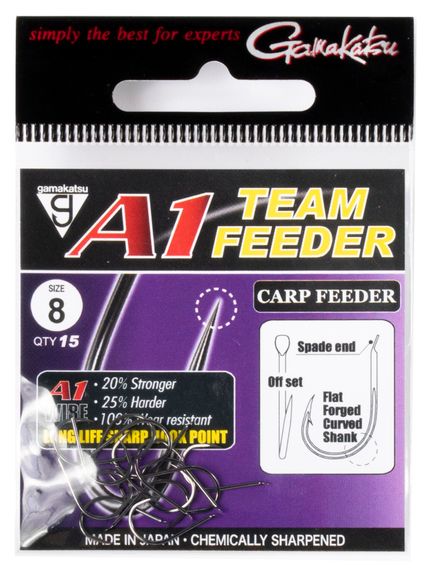 Крючки Gamakatsu A1 TEAM FEEDER HOOKS CARP FEEDER разм. 08 15шт.