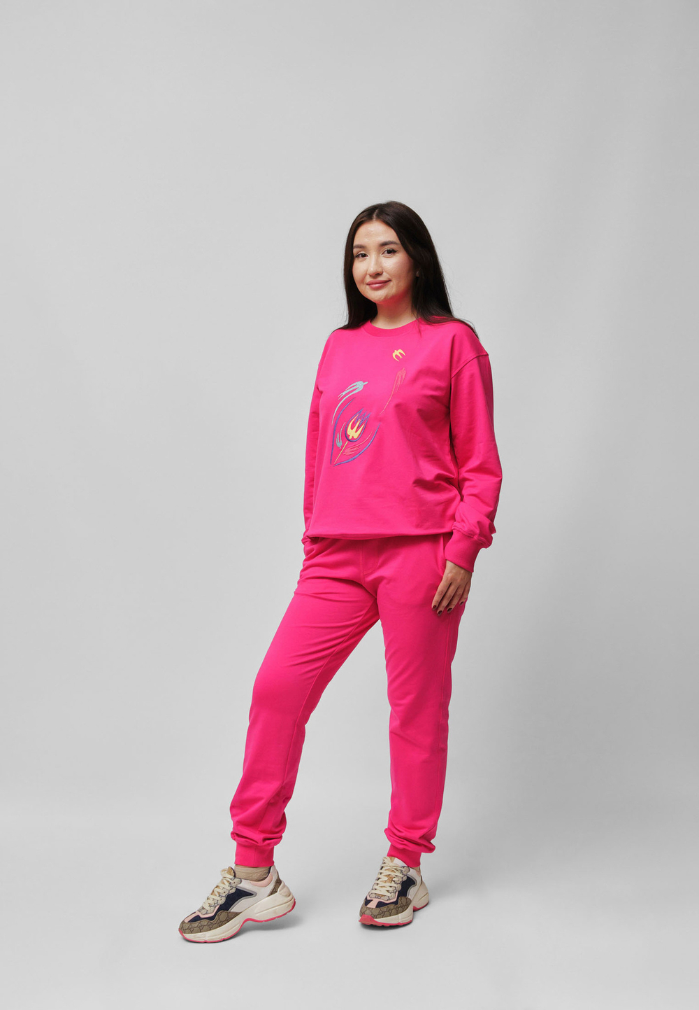 Свитшот QARLYGASH&QYZGALDAQ RASPBERRY PINK (ONLINE ONLY)
