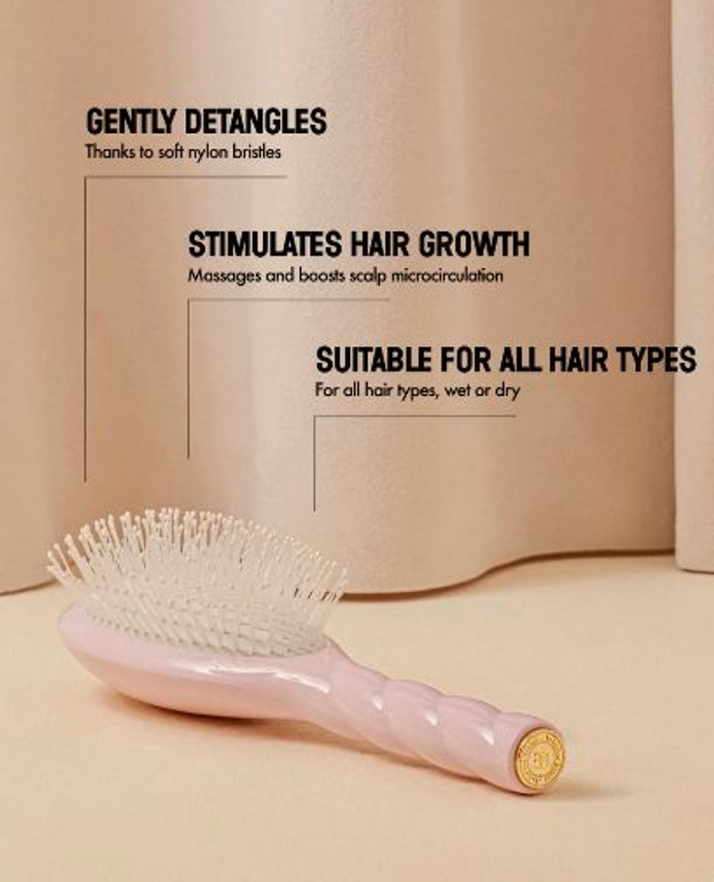 La Bonne Brosse Массажная расческа для волос N 04 Miracle Detangling and Massaging Brush - Pink