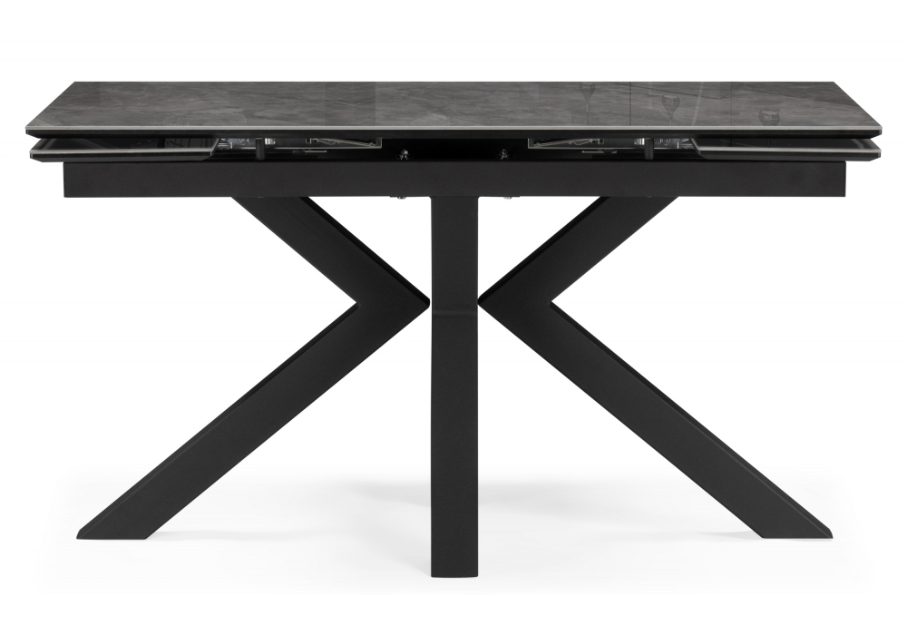 Керамический стол Woodville Бронхольм 140(200)х80х77 baolai, черный, ножки черные