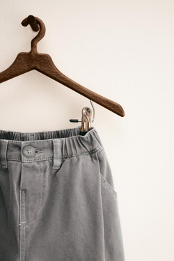 ZARA ZARA TIMELESS - БРЮКИ-БАЛЛОНЫ ИЗ ТВИЛА, АНТРАЦИТОВО-СЕРЫЙ