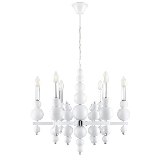 8260/6 MODERNI LN26 126 белый/хром, металл Люстра E14 6*40W 220V NANA