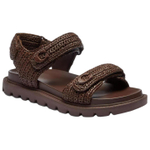 COACH Brynn Leather One Strap Sandals Women"s Umber