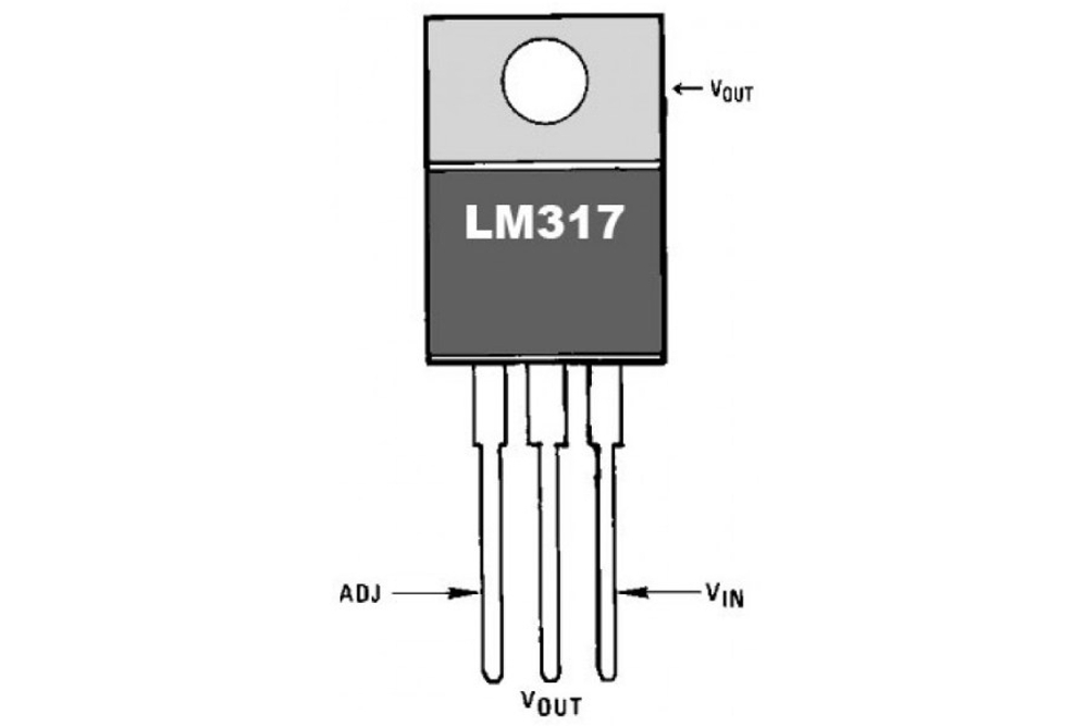 Транзистор LM317T 1,2-37B/1,5A (Стабилизатор напряжения с 5-40В на 1.2-37В)