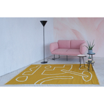 Ковер ручной работы из шерсти и хлопка poetry and steps горчичного цвета, 160х230 см