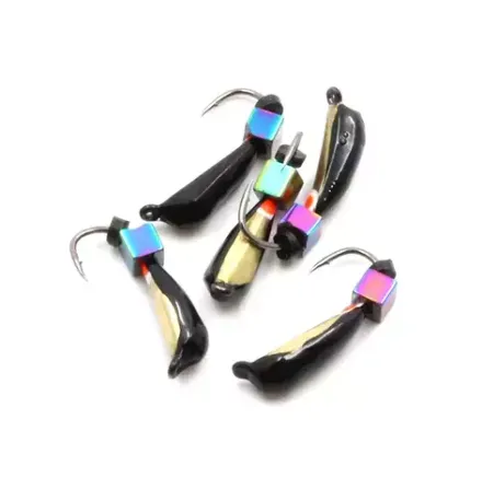 Мормышка вольф. безнасадочная "ЯМАН" Гвоздик №2(w), вес 0,45 гр., кубик, цв. латунь