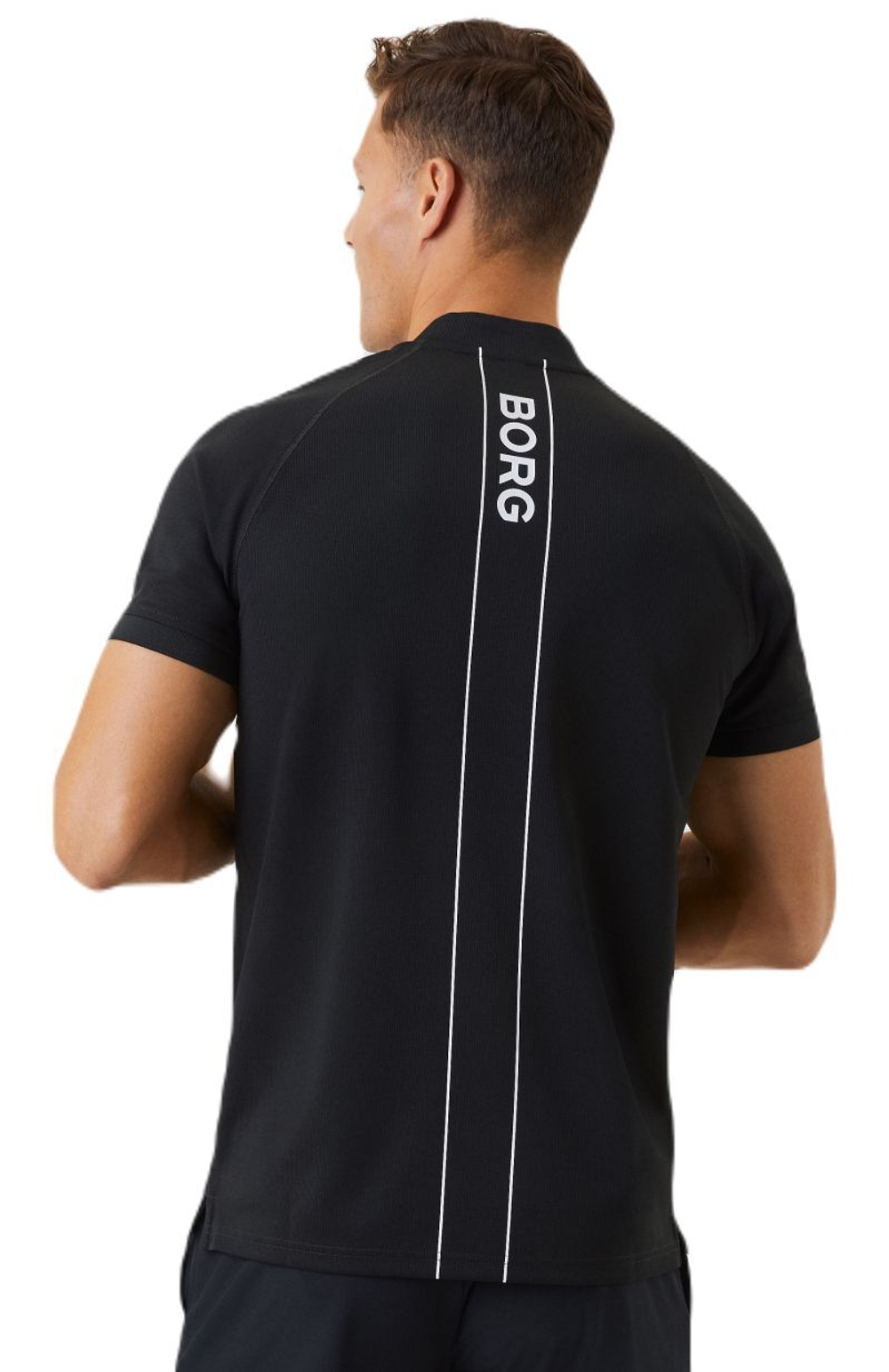 Мужское теннисное поло Björn Borg Ace Performance Zip Polo - черный