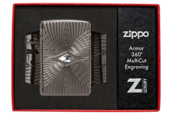 49291 Зажигалка ZIPPO Armor Black Ice, латунь/сталь, чёрная, 38x13x57 мм