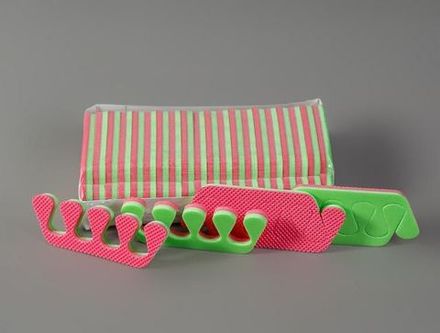 Разделители для пальцев одноразовые, цветные, 20 пар