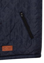 Домашний Жилет "СЕВЕРНЫЙ ПУТЬ" на меху из натуральной овечьей шерсти (Темно-синий)