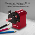 Точилка механическая BRAUBERG "JET" металлический механизм черный/малиновый (2 штуки в упаковке)