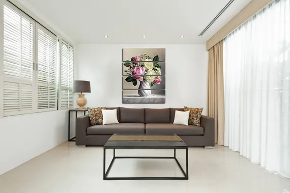 Модульная картина "Розы в вазе"