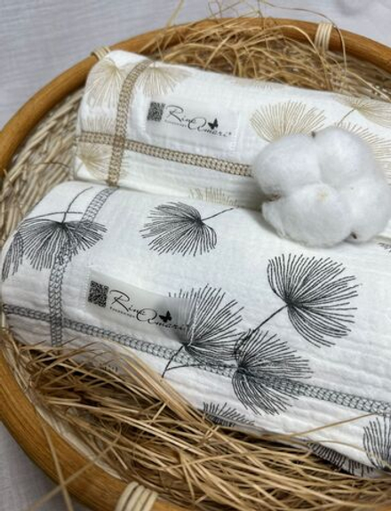 Муслиновая пеленка Одуванчики Black 90*130 (+/-5см)