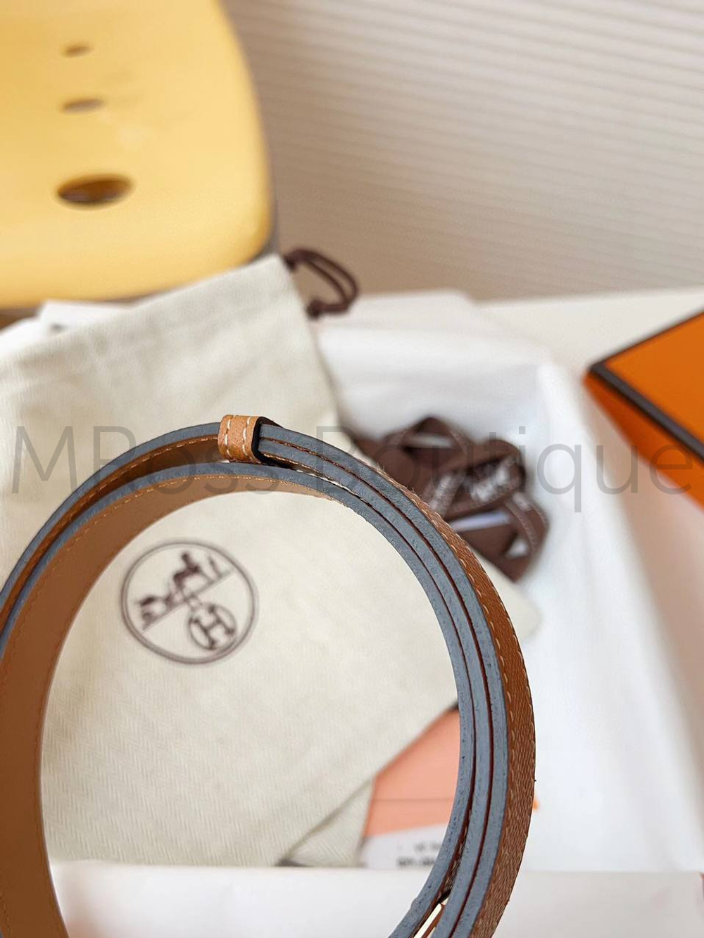 Женский ремень Hermes Kelly коричневого цвета