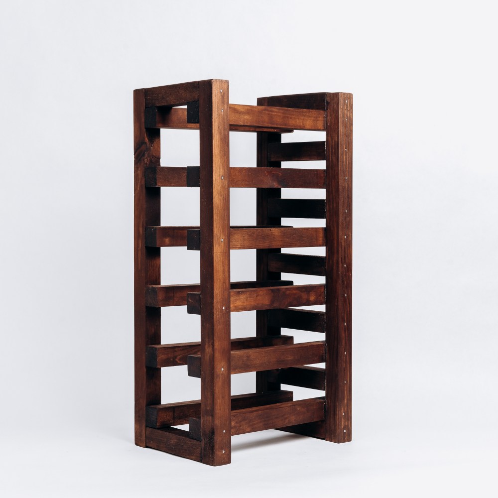 Подставка для винных бутылок из древесины кедра. BM1