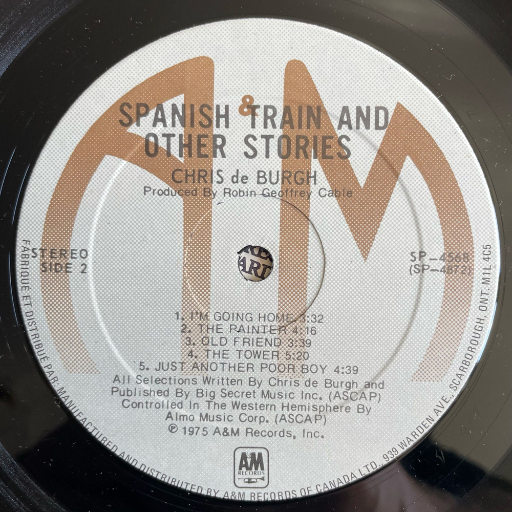 Винтажная виниловая пластинка LP Chris de Burgh Spanish Train And Other Stories (Канада 1975)