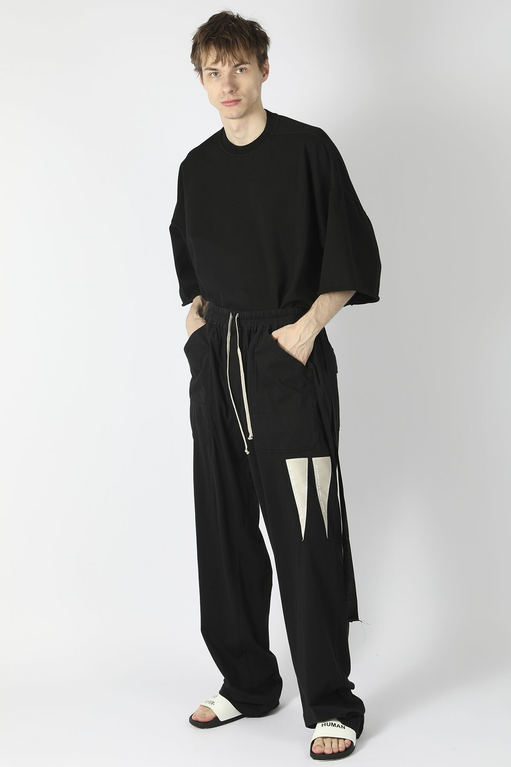 RICK OWENS DRKSHDW БРЮКИ MT DRAWSTRING LONG ЧЕРНЫЕ