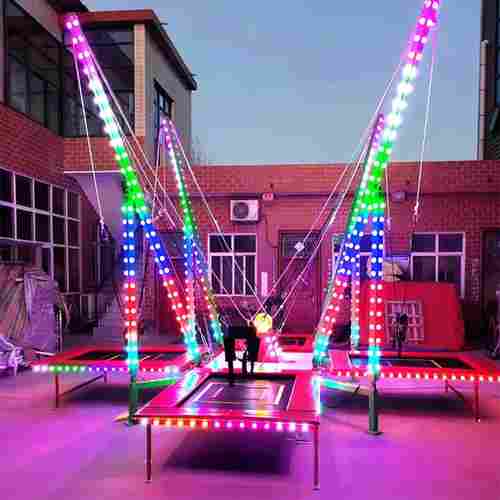 Банджи-батут «Розовый Скай-джамп», 4-местный, 6×6×4,5 м