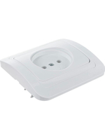 Розетка керамика без заземления Makel Mimoza белая 12002