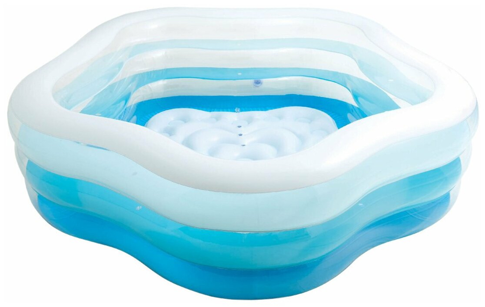 Бассейн надувной Intex 56495 Sea Shell 185х180х53 см / Пятиугольный бассейн Морская Звезда Интекс с надувным дном для дачи и отдыха