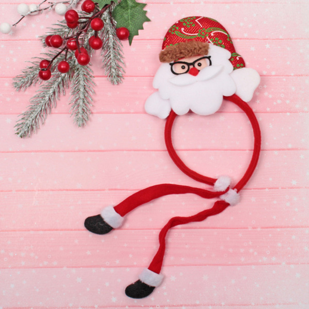 Ободок карнавальный «Весёлый Дед Мороз» 14*37 см