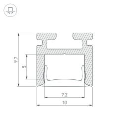 Профиль PIK-1010-2000 ANOD (Arlight, Алюминий) 029089