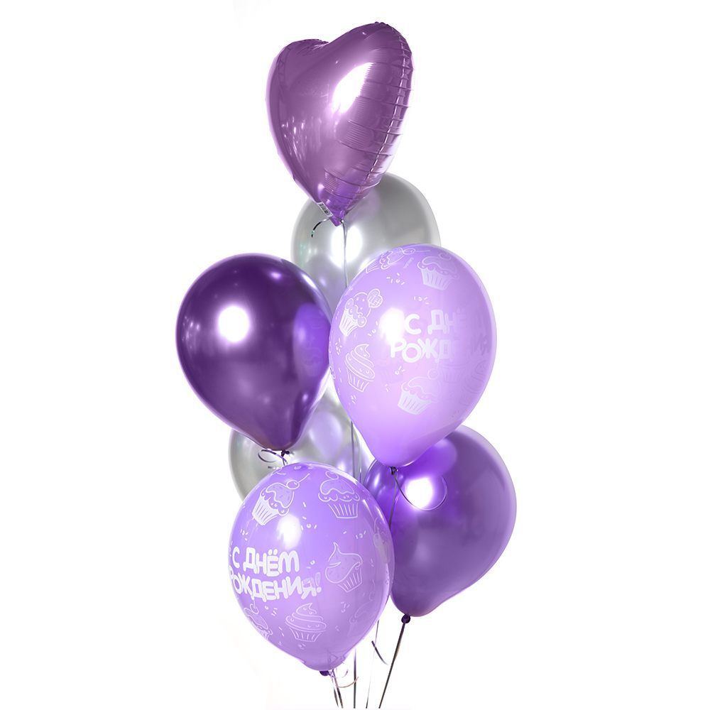 Букет шаров &quot;День Рождения в фиолете&quot;