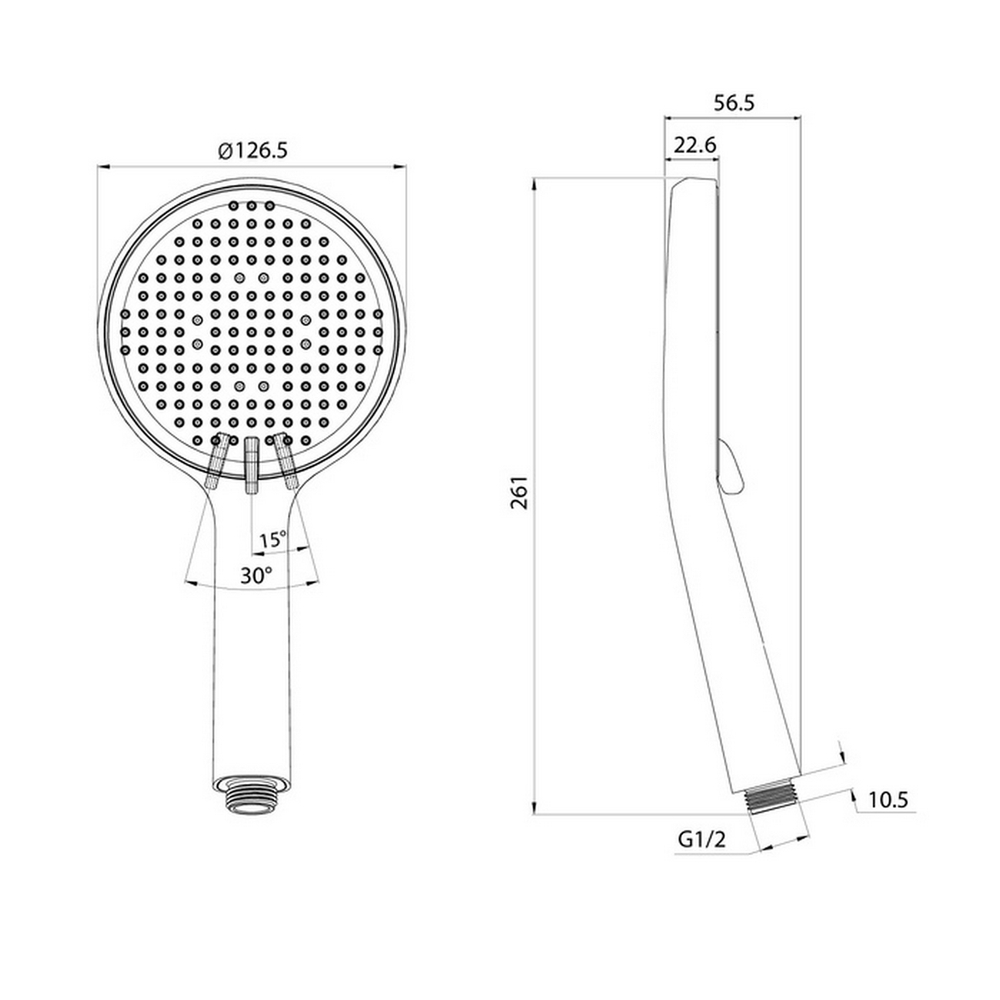 Лейка для душа Milardo ILS3FCRM18 "Ideal Spa" D130мм, 3 режима, ХРОМ, коробка