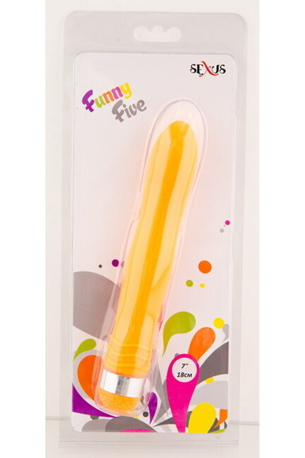 Вибратор средний оранжевый водонепроницаемый Funny Five (Цвет: оранжевый)