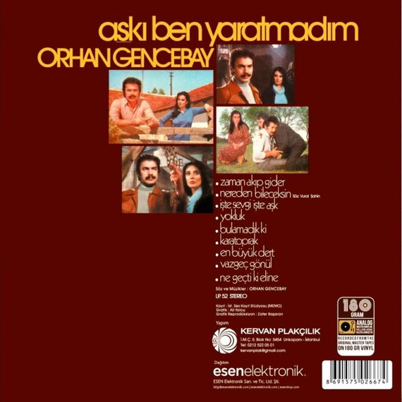 Vinil \ Пластинка \ Vynil Orhan Gencebay - AŞKI BEN YARATMADIM/LP